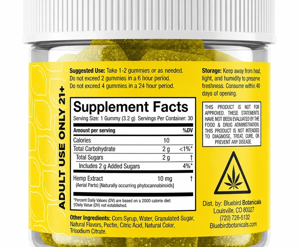 Bluebird Botanicals Lift Gummies - Lemon image 2