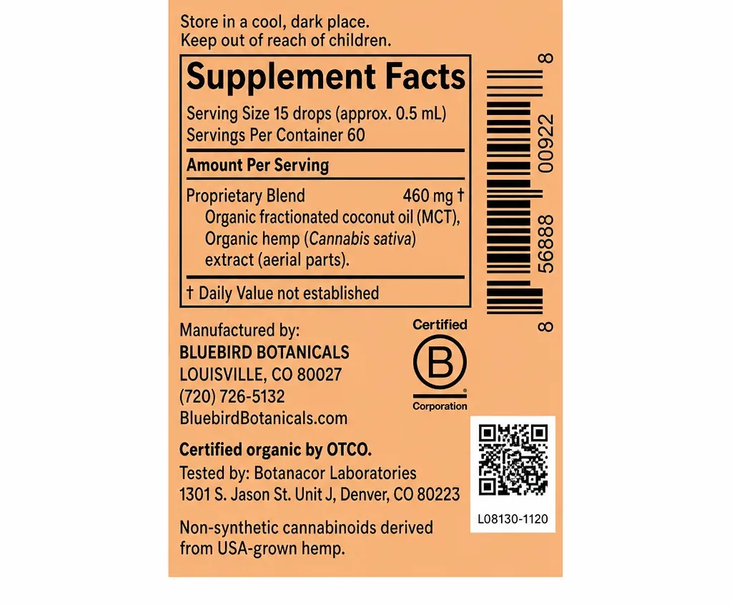 Bluebird Botanicals Organic CBD Oil image 4