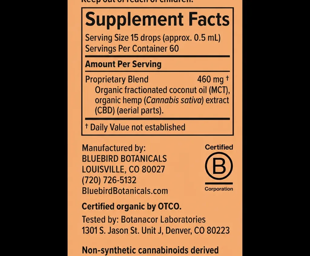 Bluebird Botanicals Organic CBD Oil image 5