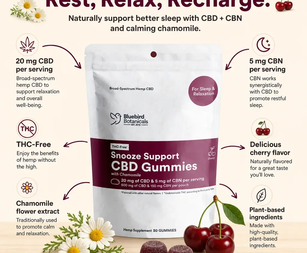 Bluebird Botanicals Snooze Support CBD Gummies image 4
