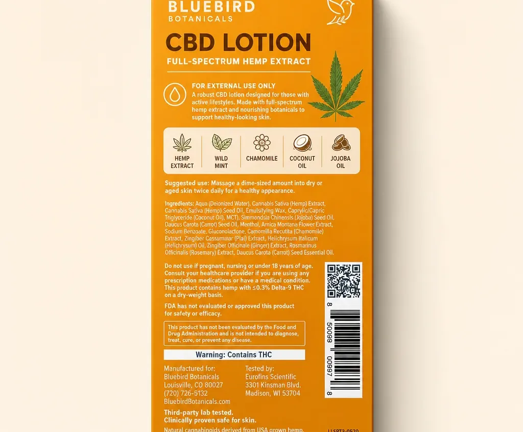 Bluebird Botanicals Sport CBD Lotion image 4