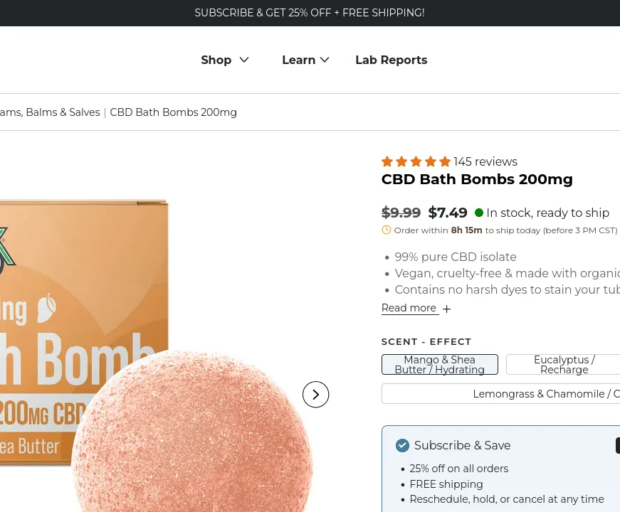 CBDfx CBD Bath Bombs image 3
