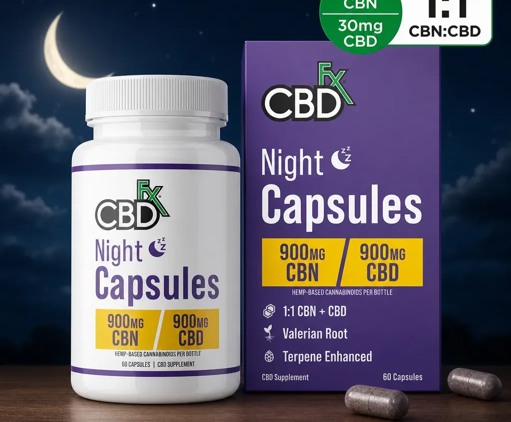 CBDfx CBD + CBN Night Capsules for Sleep
