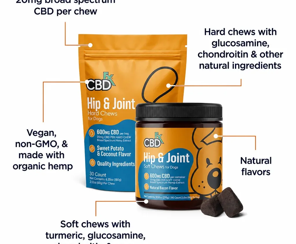 CBDfx CBD Dog Treats: Hip & Joint Chews image 2