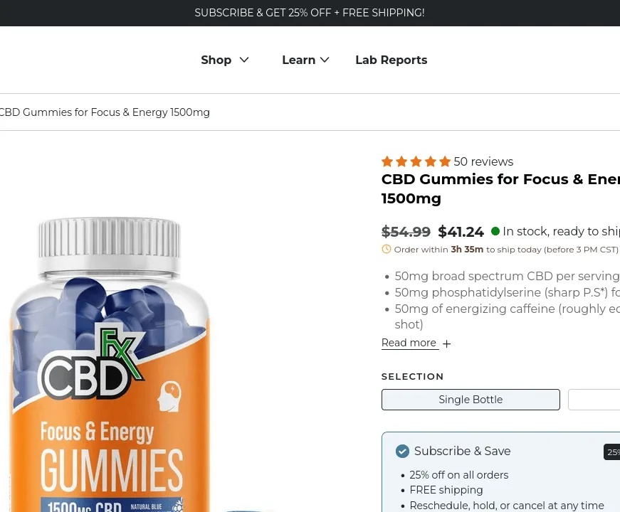 CBDfx CBD Gummies for Focus & Energy image 3