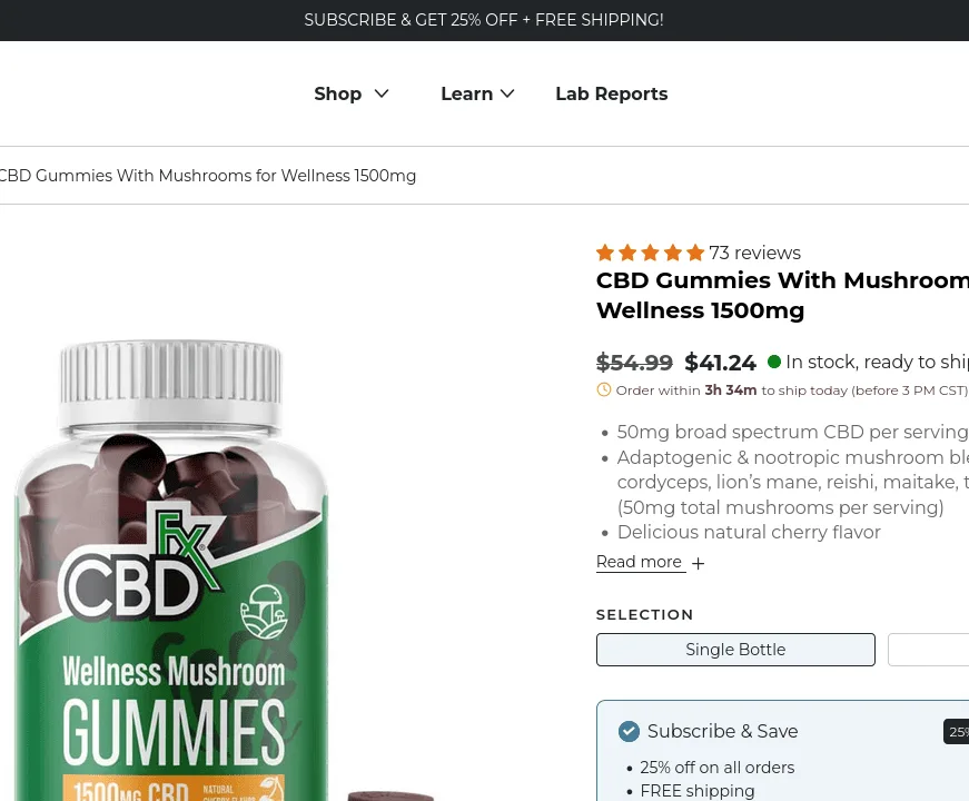 CBDfx CBD Gummies With Mushrooms for Wellness image 4
