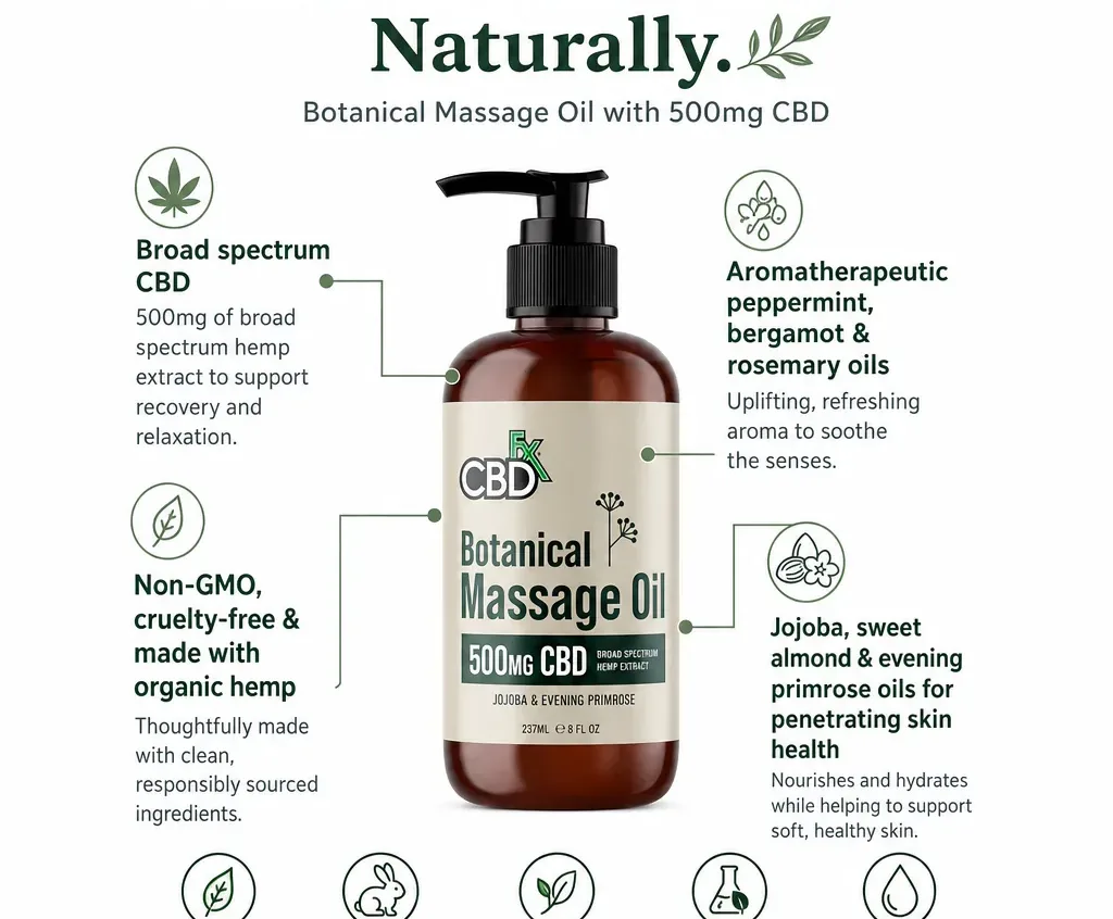 CBDfx CBD Massage Oil image 2