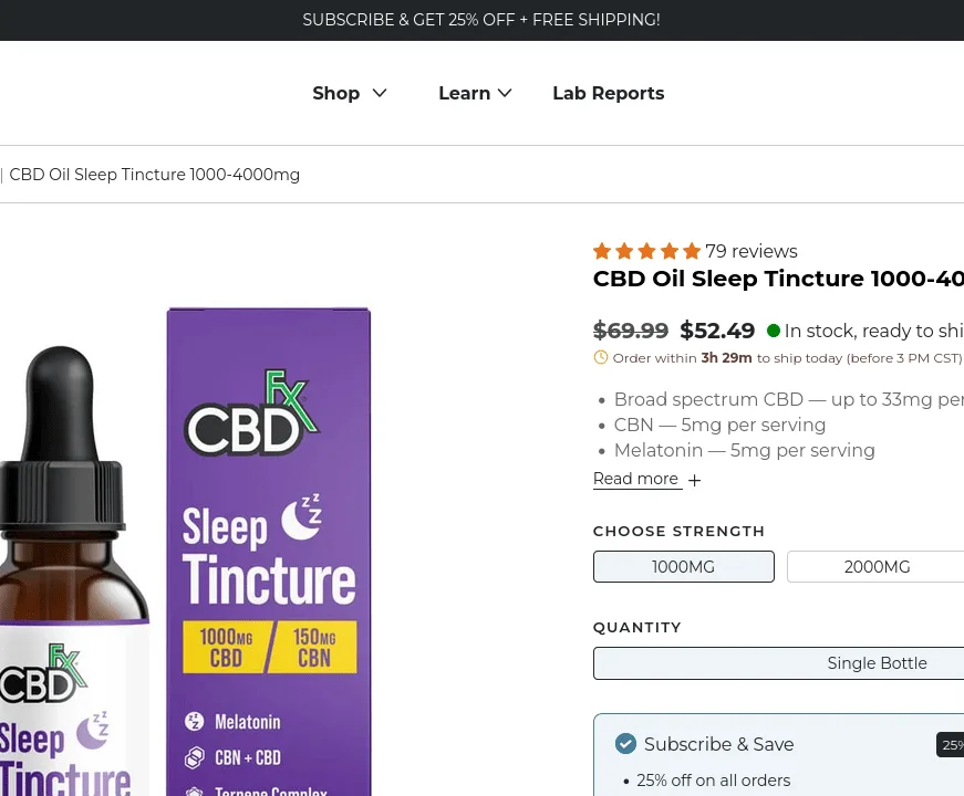 CBDfx CBD Oil Sleep Tincture image 4
