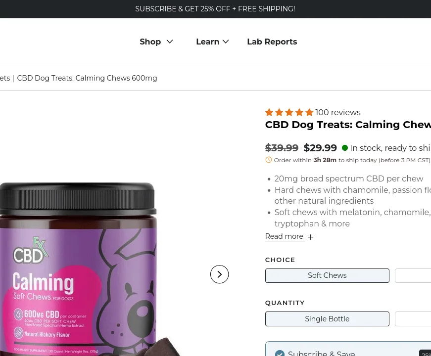 CBDfx CBD Dog Treats: Calming Chews image 3