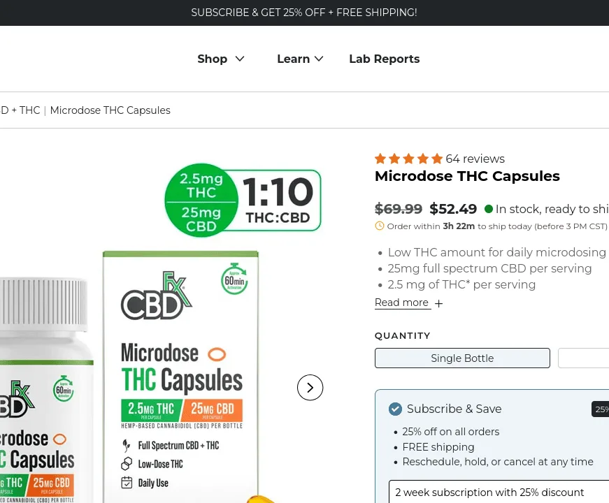 CBDfx Microdose THC Capsules image 3