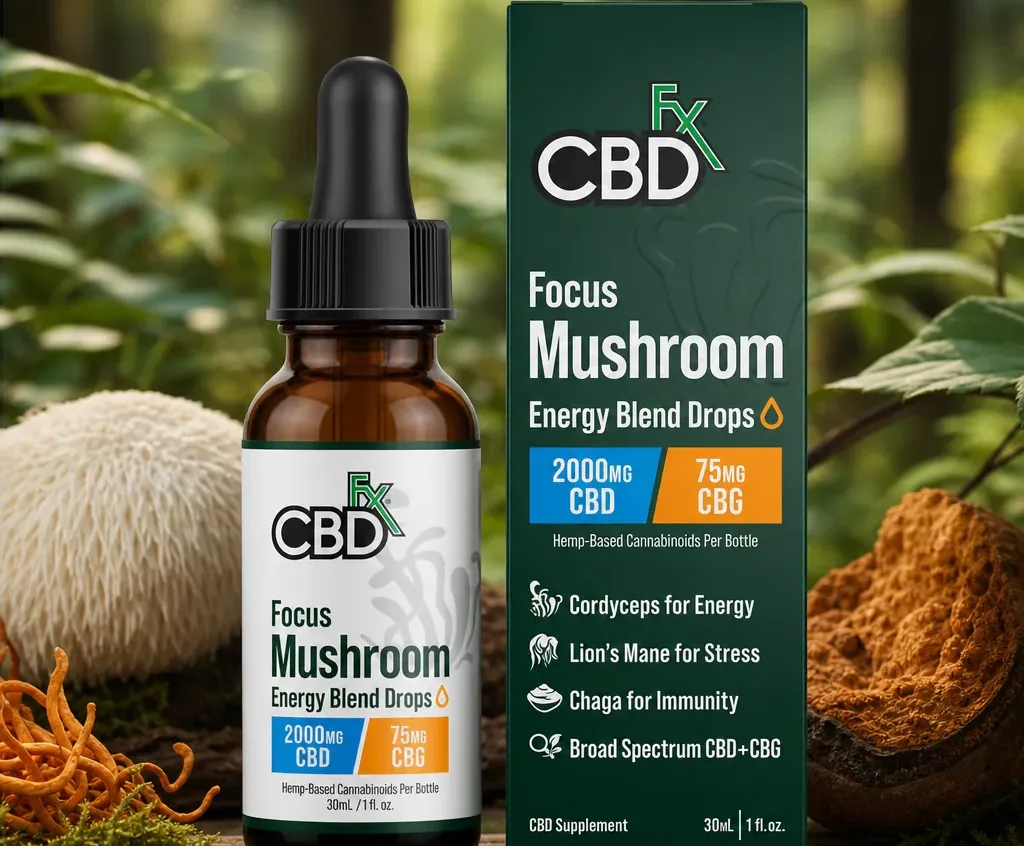 CBDfx Focus Blend Mushroom Tincture + CBG + CBD