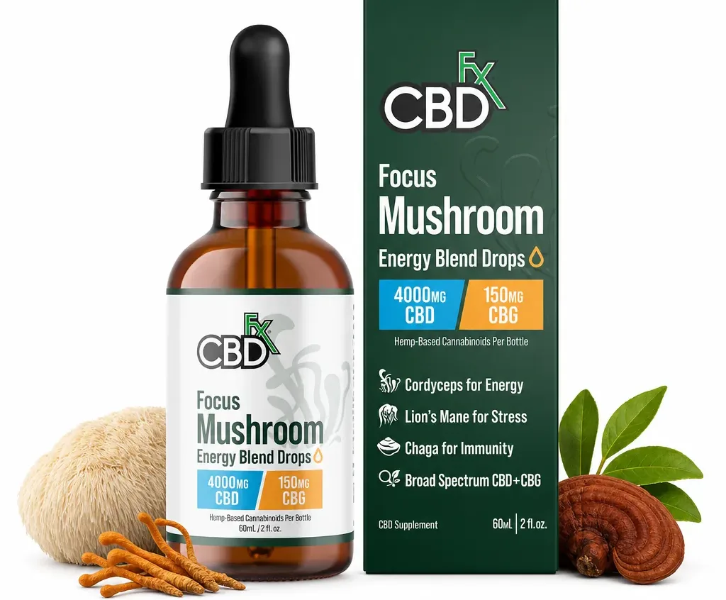 CBDfx Focus Blend Mushroom Tincture + CBG + CBD image 2