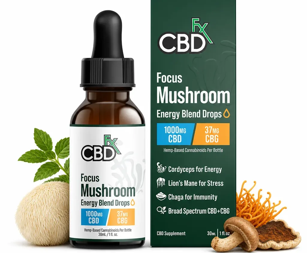 CBDfx Focus Blend Mushroom Tincture + CBG + CBD image 3