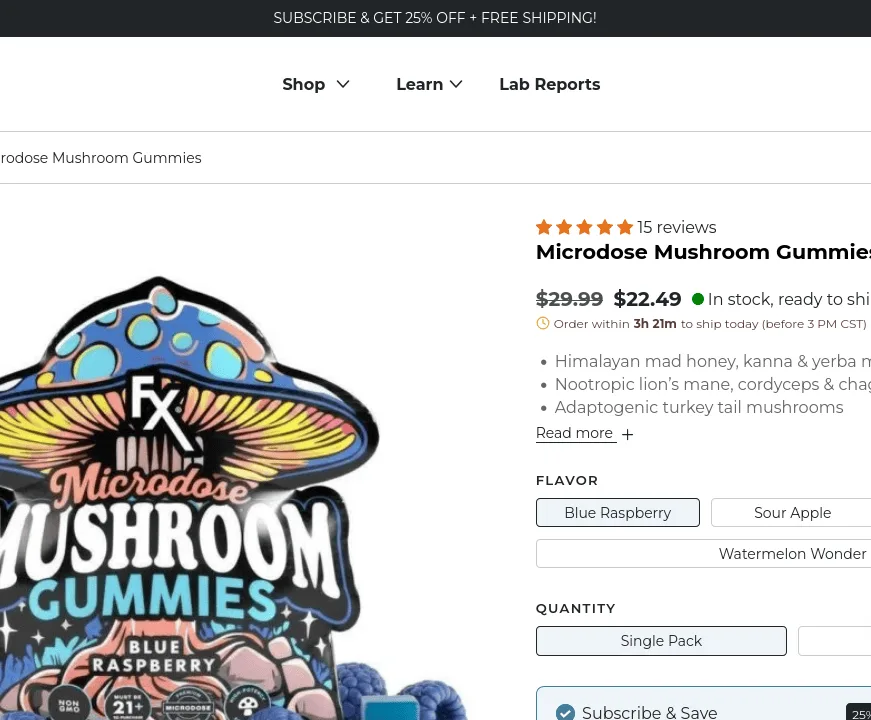 CBDfx Microdose Mushroom Gummies image 3