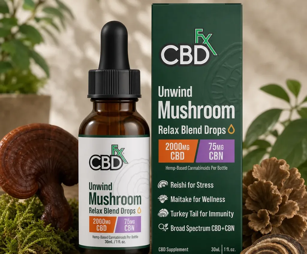 CBDfx Relax Blend Mushroom Tincture + CBN + CBD
