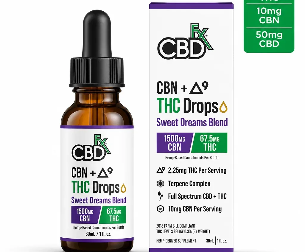 CBDfx Ultra Full Spectrum CBD Oil Tincture for Sleep + THC + CBN