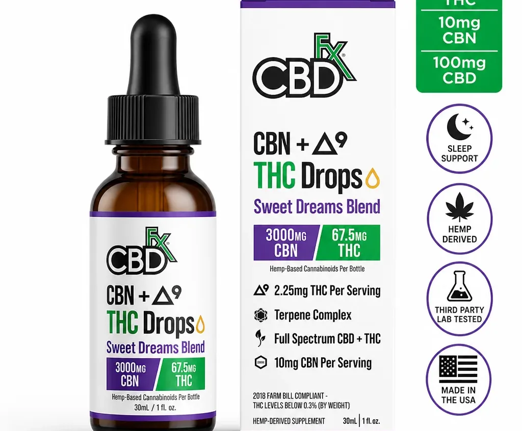 CBDfx Ultra Full Spectrum CBD Oil Tincture for Sleep + THC + CBN image 3