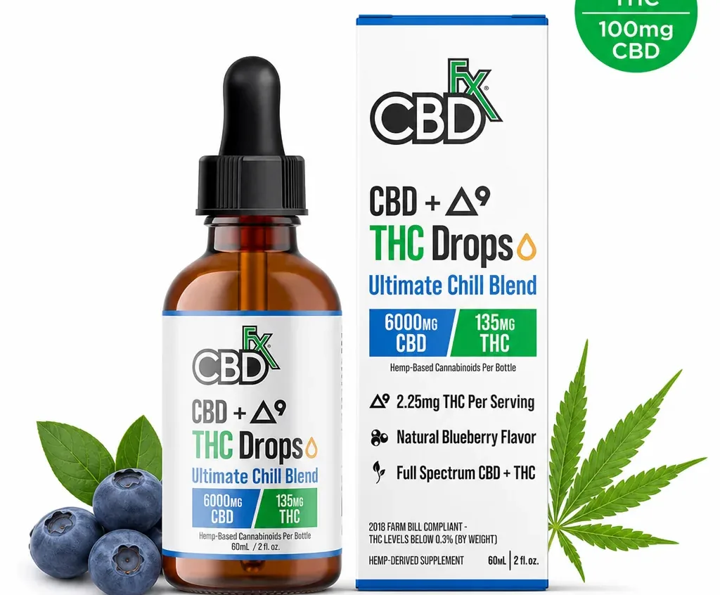 CBDfx Ultra Full Spectrum CBD Tincture for Chill + THC image 2