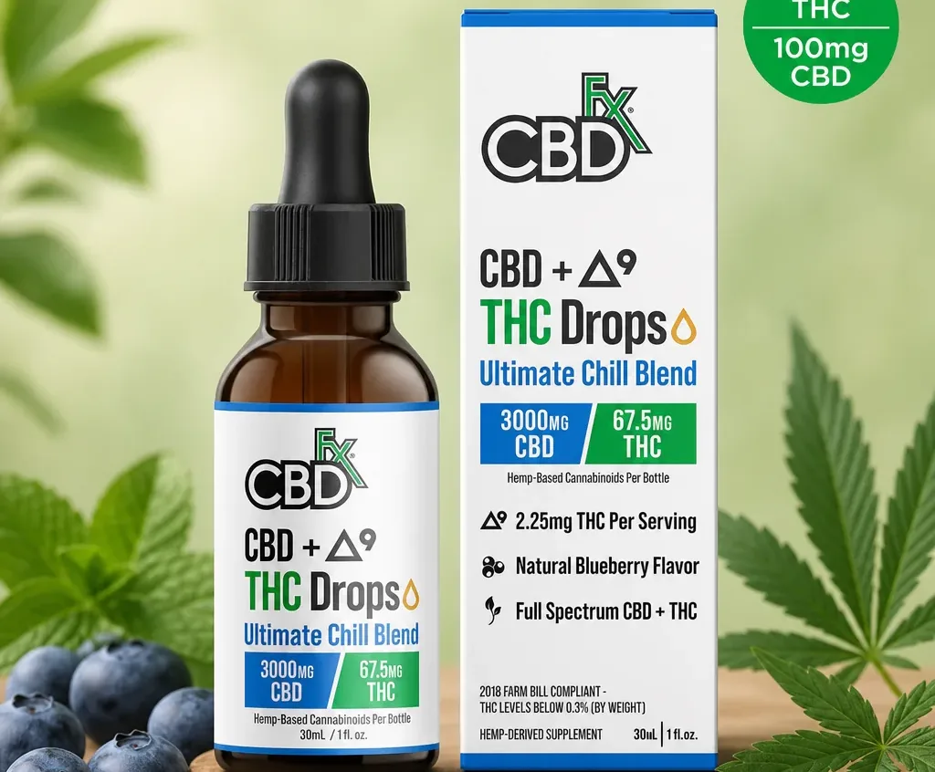 CBDfx Ultra Full Spectrum CBD Tincture for Chill + THC image 3