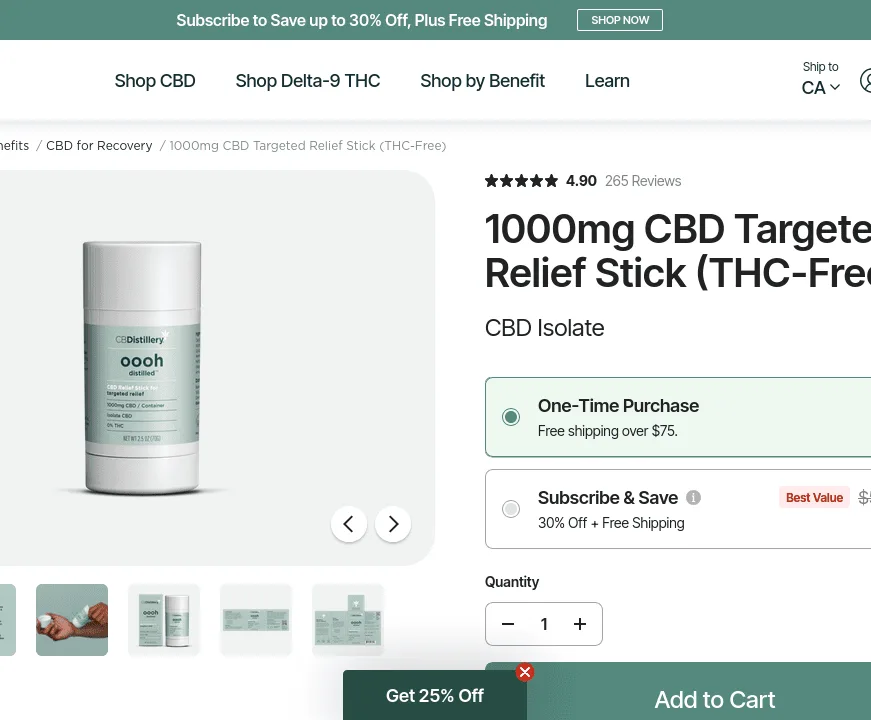 CBDistillery CBD Targeted Relief Stick image 4