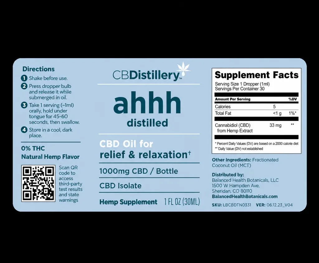 CBDistillery CBD Relief & Relaxation Tincture image 2