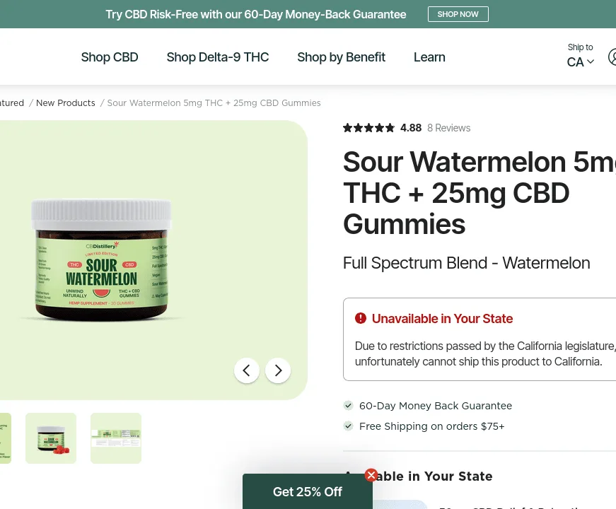 CBDistillery Sour Watermelon Gummies image 3