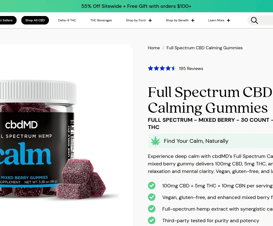 cbdMD Full Spectrum Calm Gummies image 2