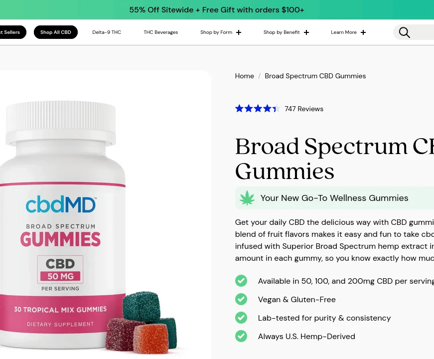 cbdMD Broad Spectrum CBD Gummies image 2