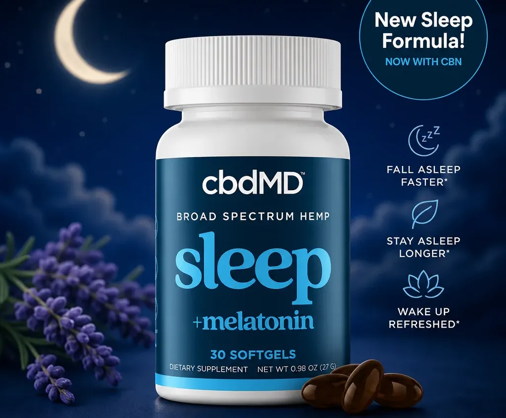 cbdMD CBD PM Broad Spectrum CBD Sleep Softgels