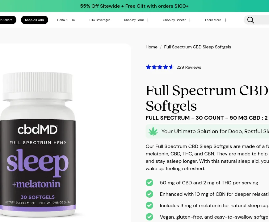 cbdMD Sleep Softgels image 2