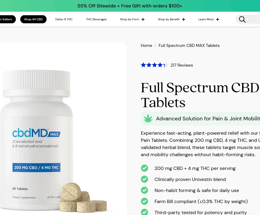 cbdMD Full Spectrum CBD MAX Tablets image 2