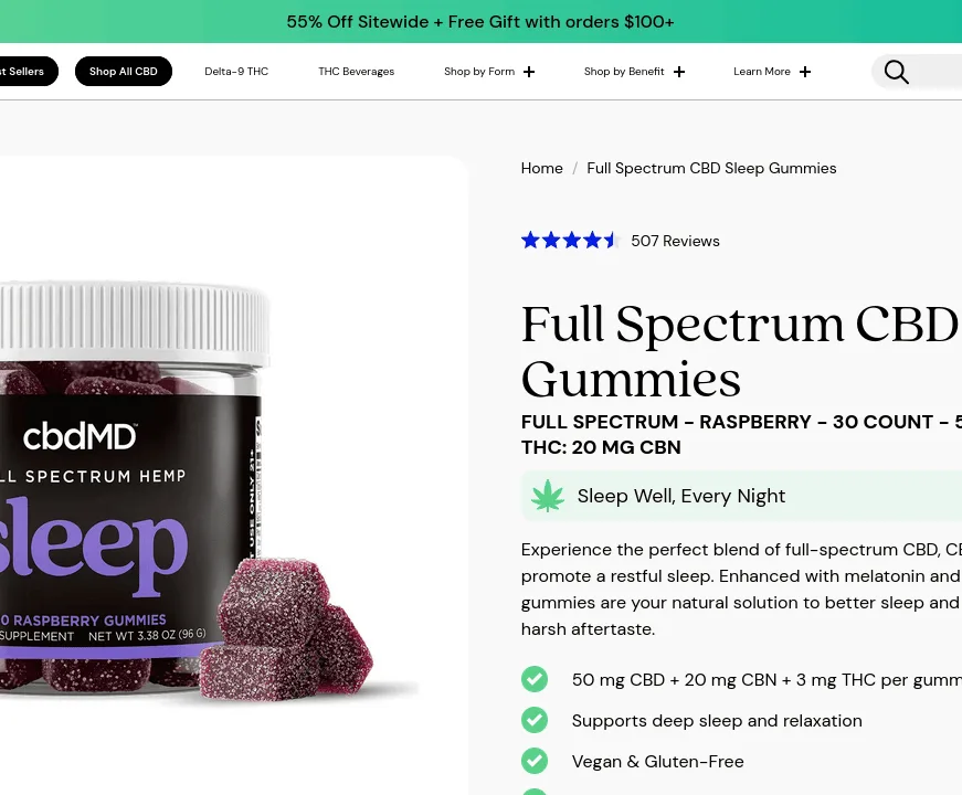 cbdMD Full Spectrum CBD Sleep Gummies image 2