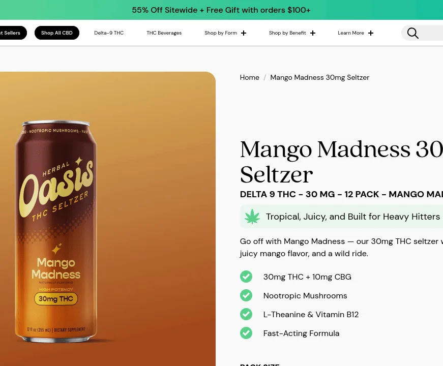 cbdMD Mango Madness Seltzer image 2
