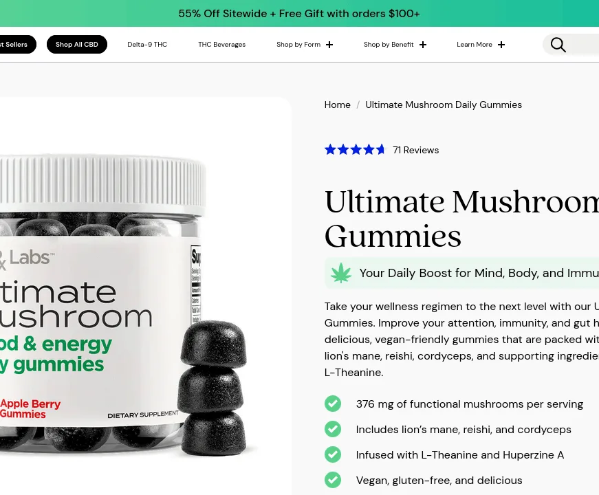 cbdMD Ultimate Mushroom Daily Gummies image 2