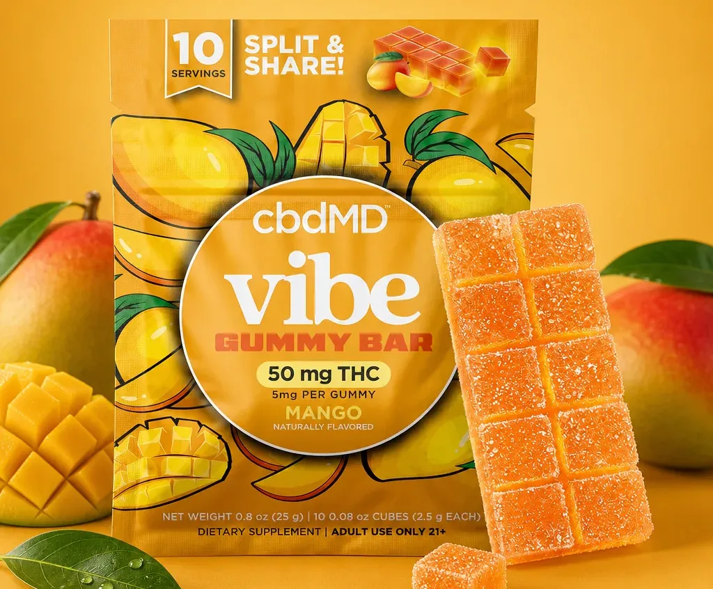 cbdMD Vibe Bar - Mango THC Gummies