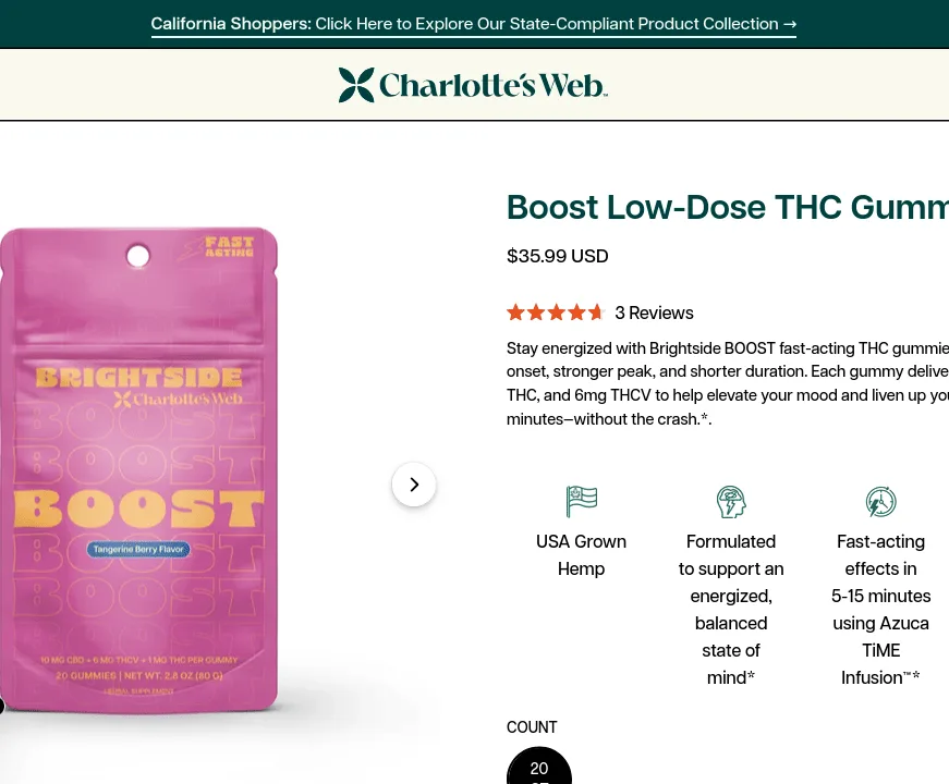 Charlotte’s Web Boost Low-Dose THC Gummies image 4