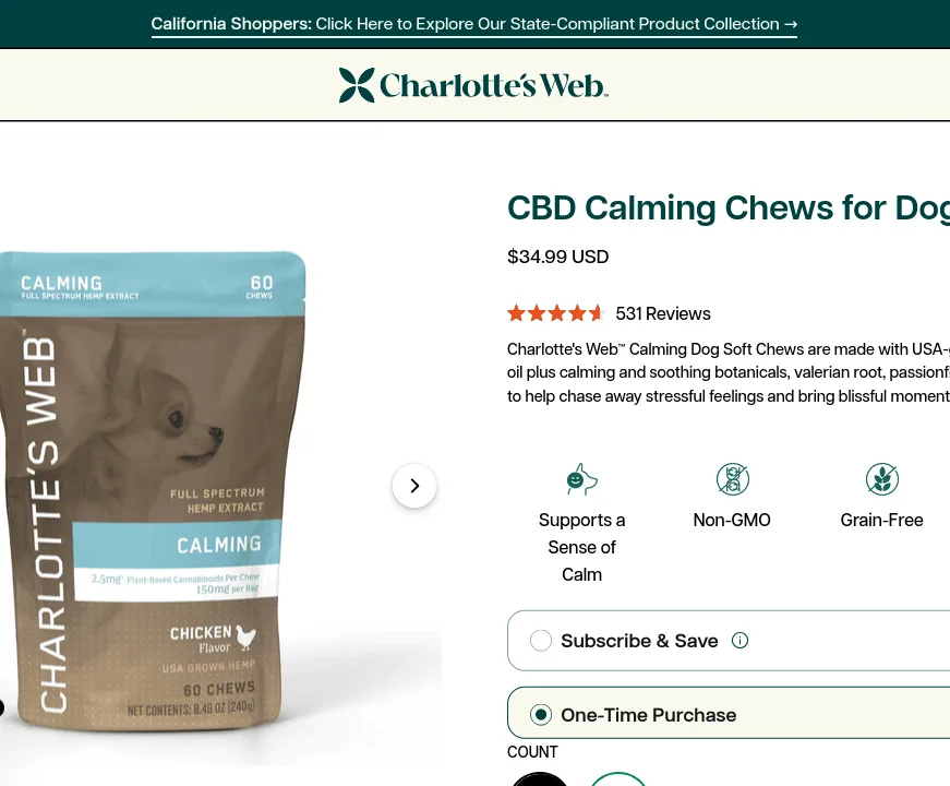 Charlotte’s Web CBD Calming Chews for Dogs image 2