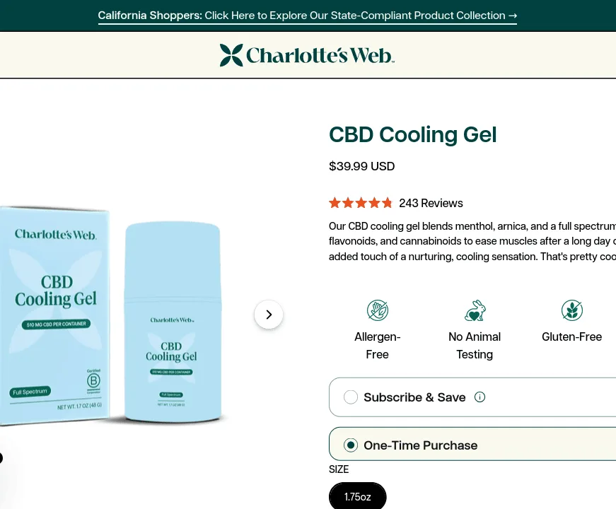 Charlotte’s Web Cooling Gel image 4