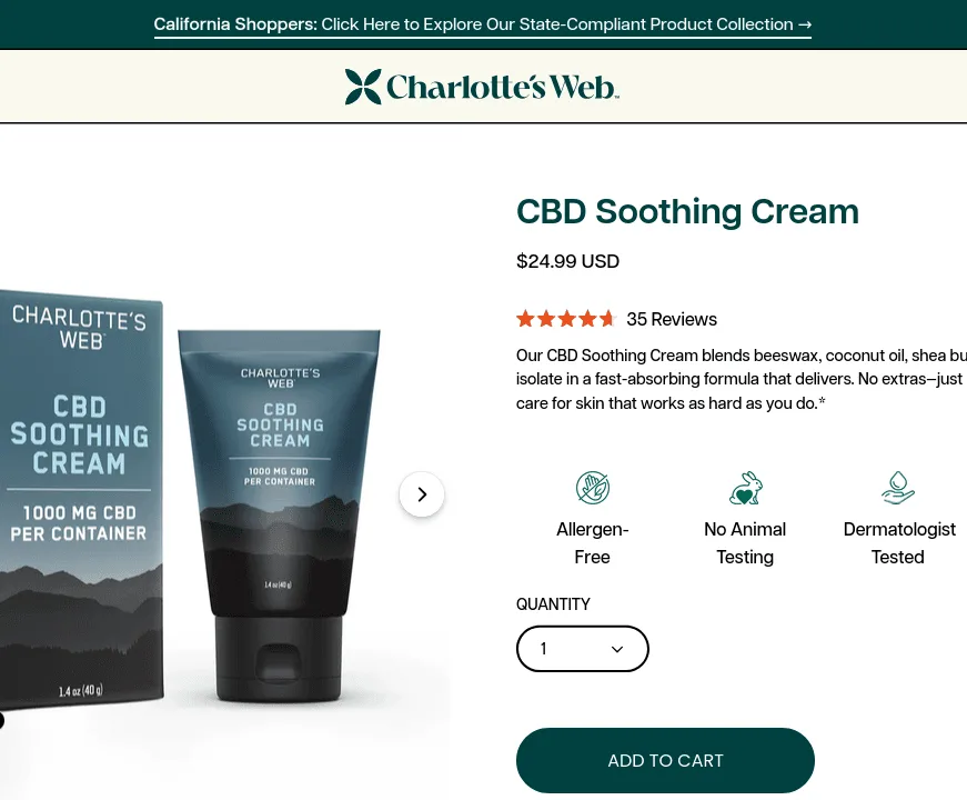 Charlotte’s Web Soothing Cream image 4