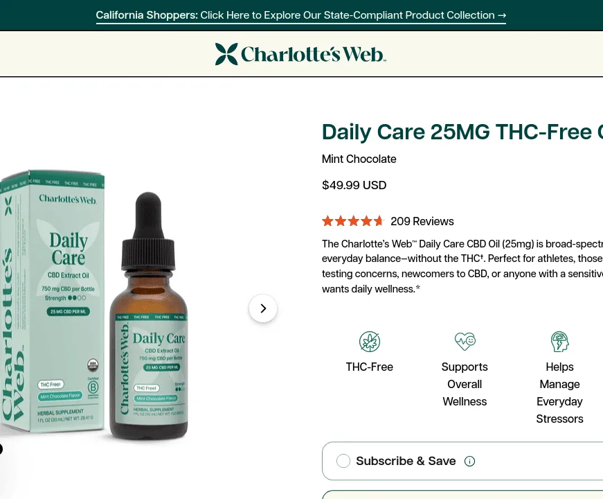 Charlotte’s Web Daily Care THC-Free CBD Oil image 3