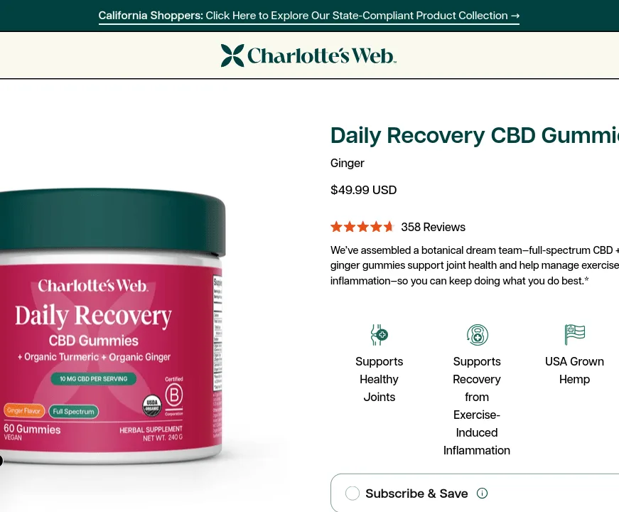 Charlotte’s Web Daily Recovery CBD Gummies image 4