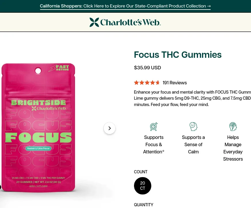 Charlotte’s Web Focus THC Gummies image 4