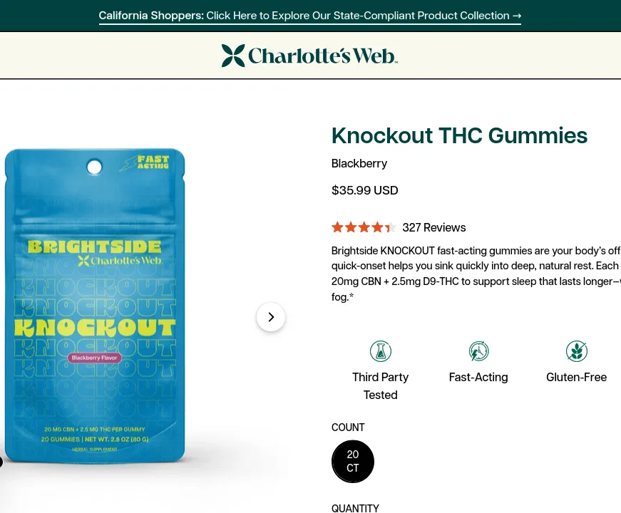Charlotte’s Web Knockout THC Gummies Blackberry image 4