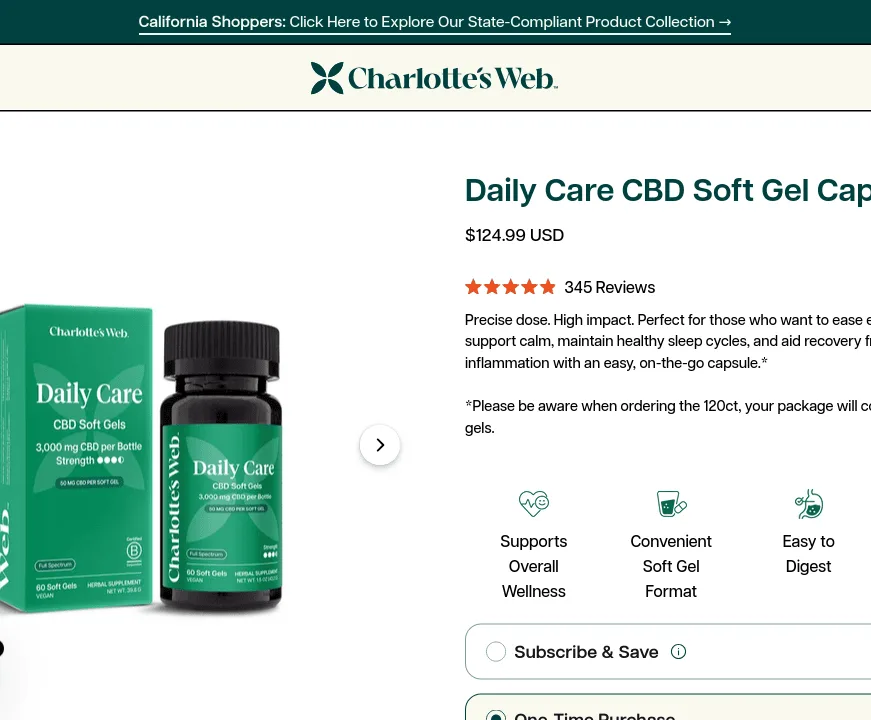 Charlotte’s Web Daily Care CBD Soft Gel Capsules image 4