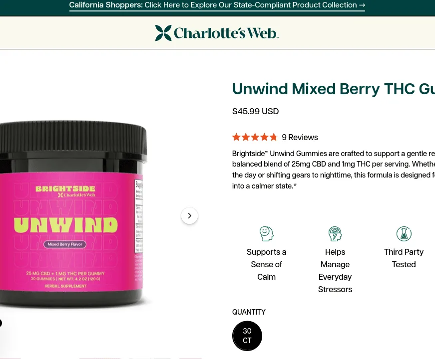 Charlotte’s Web Unwind Mixed Berry Gummies image 4