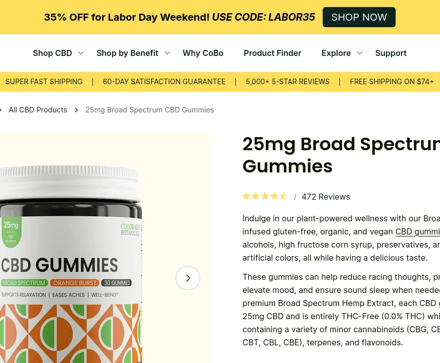 Colorado Botanicals Broad Spectrum CBD Gummies image 3
