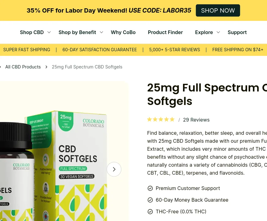 Colorado Botanicals Vegan Full Spectrum CBD Softgels image 2