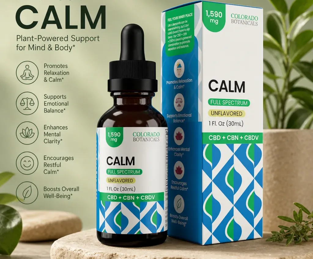 Colorado Botanicals Calm CBN + CBDV + Full Spectrum CBD Oil image 2
