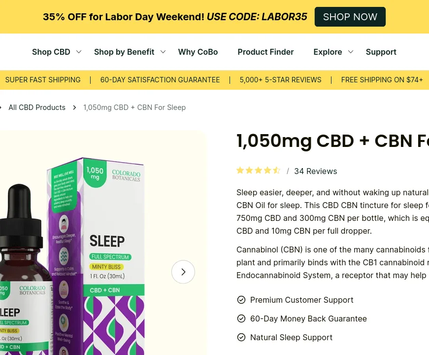 Colorado Botanicals Goodnight CBD CBN Oil Drops image 3