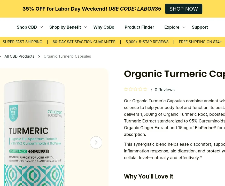 Colorado Botanicals Organic Turmeric Capsules image 2